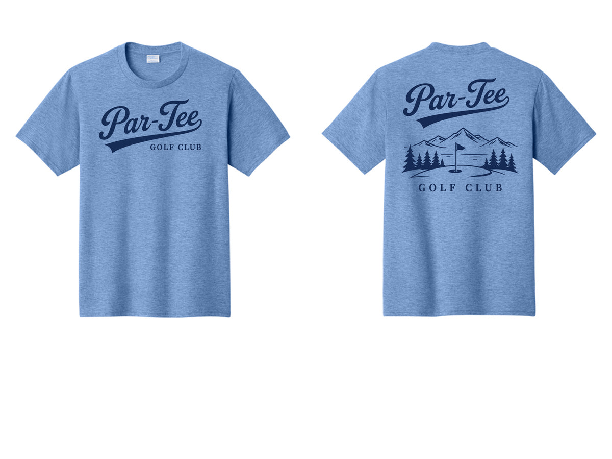 Short Sleeve Par-Tee Golf Club Heather Blue Shirt