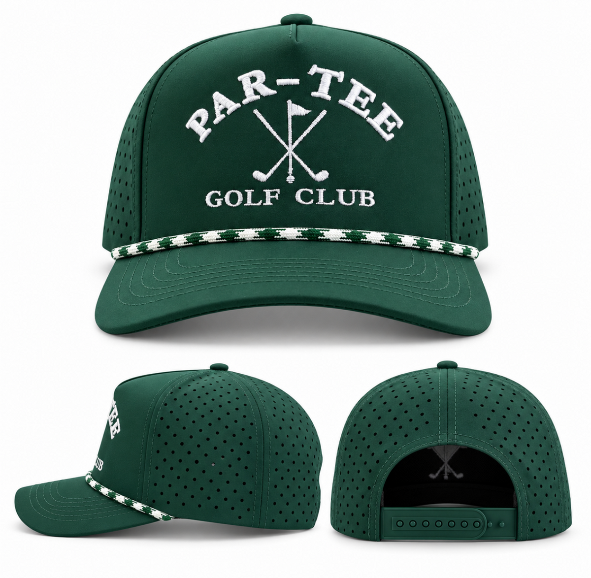 Par-Tee Clubhouse Crest Performance Golf Hat SnapBack