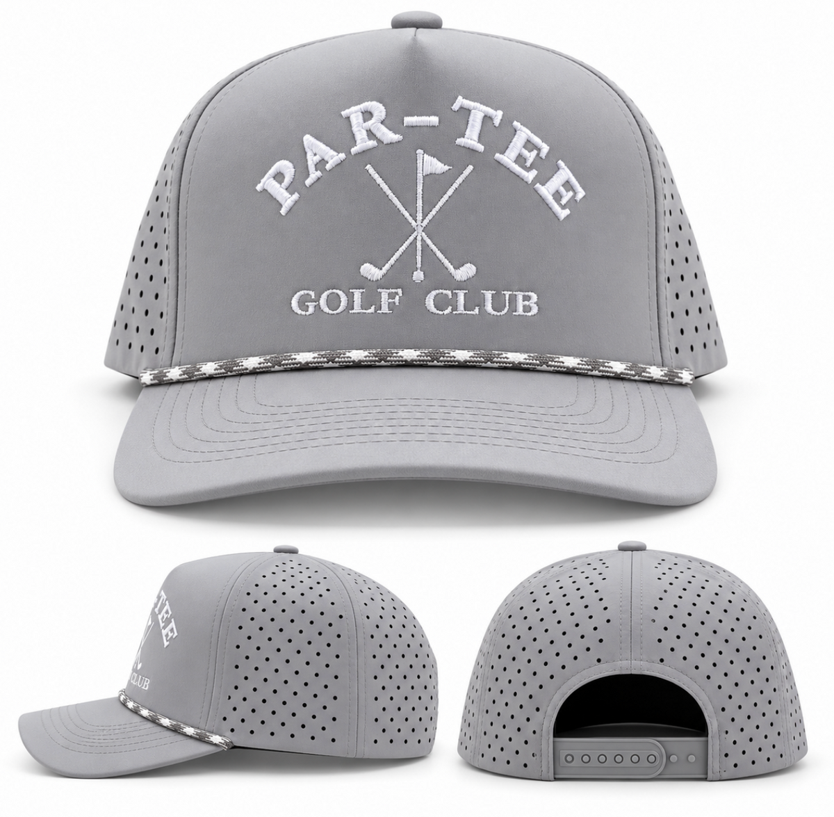 Par-Tee Clubhouse Crest Performance Golf Hat SnapBack