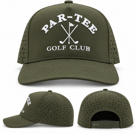 Par-Tee Clubhouse Crest Performance Golf Hat SnapBack
